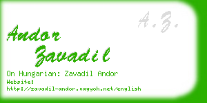 andor zavadil business card